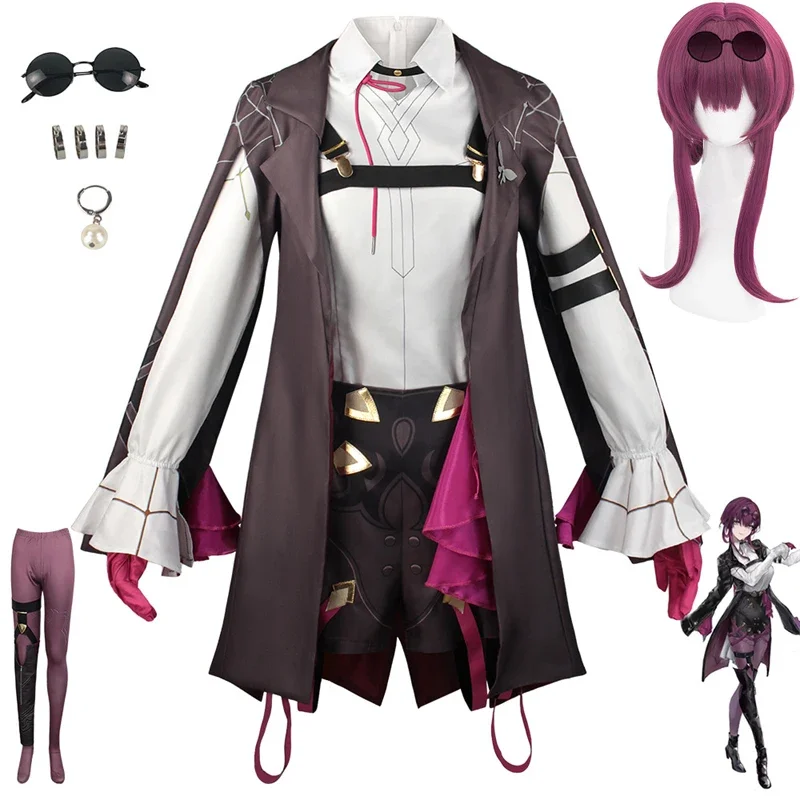 Honkai Star Rail Kafka Cosplay Costume Game Honkai Star Rail Kafka Combat Women Uniform Halloween Party Role Play Outfit
