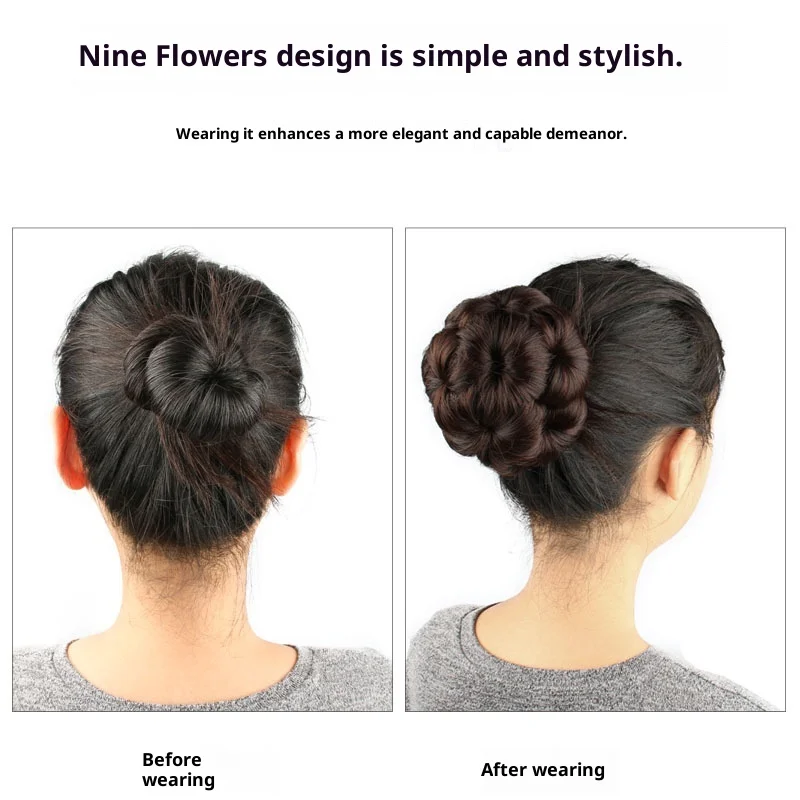 Synthetische Perücke, Kunsthaarknoten-Set, Krallenklammer, Haarknoten, Haargummi, Haar-Accessoires für Chignon, realistische synthetische Haarknoten