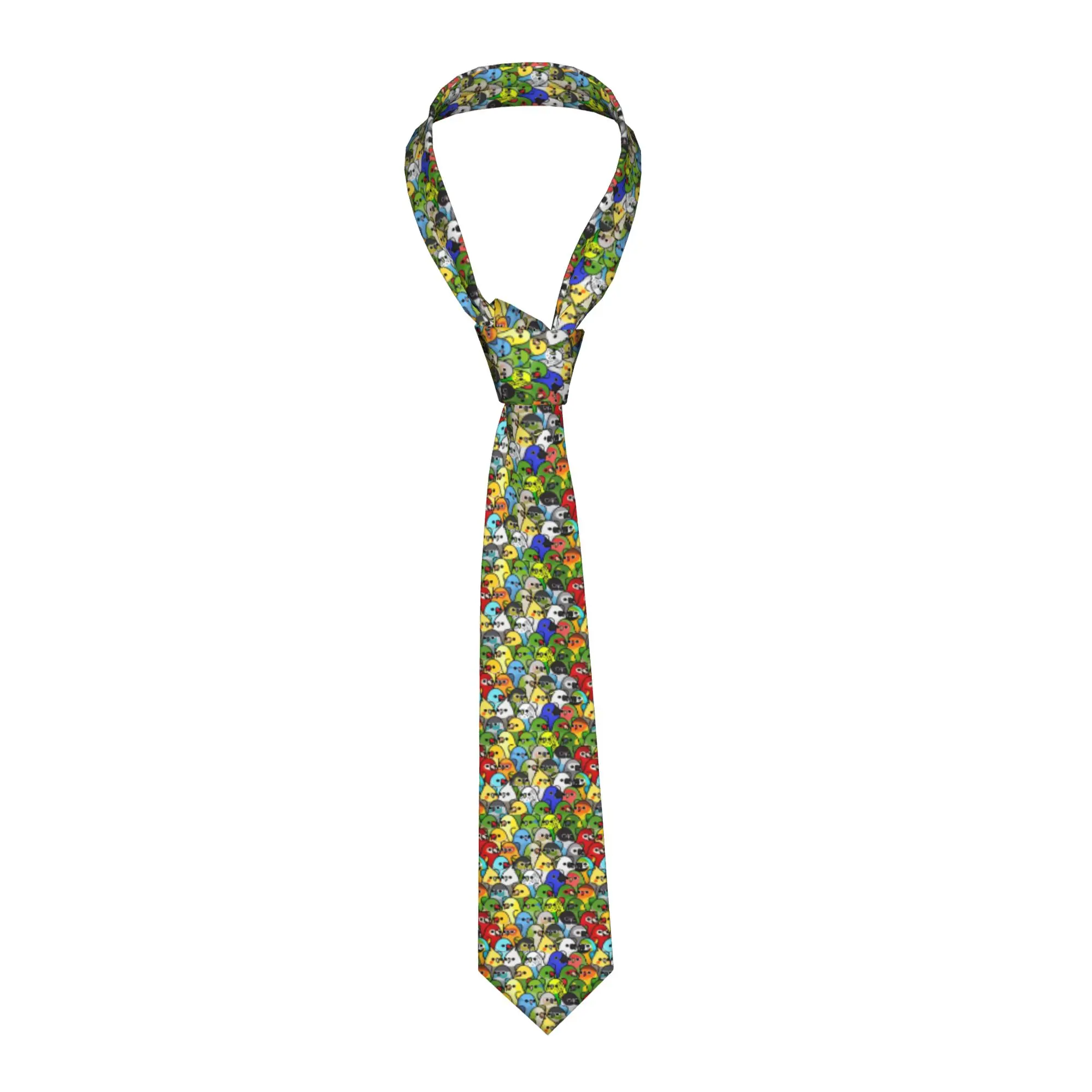 

Мужской модный шелковый галстук с забавным принтом птичьей команды (попугаи, кореллы) для вечеринок