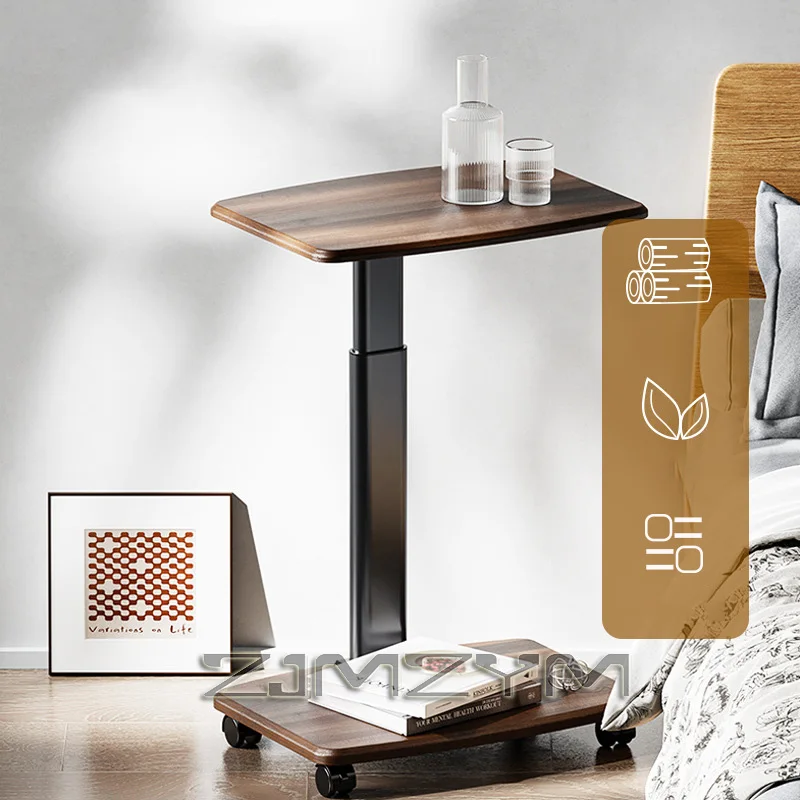 New Table with Wheels Height Adjustable Over Bed Bedside Desk Mobile Laptop Table Stand Desk Rolling Computer Cart for Furniture