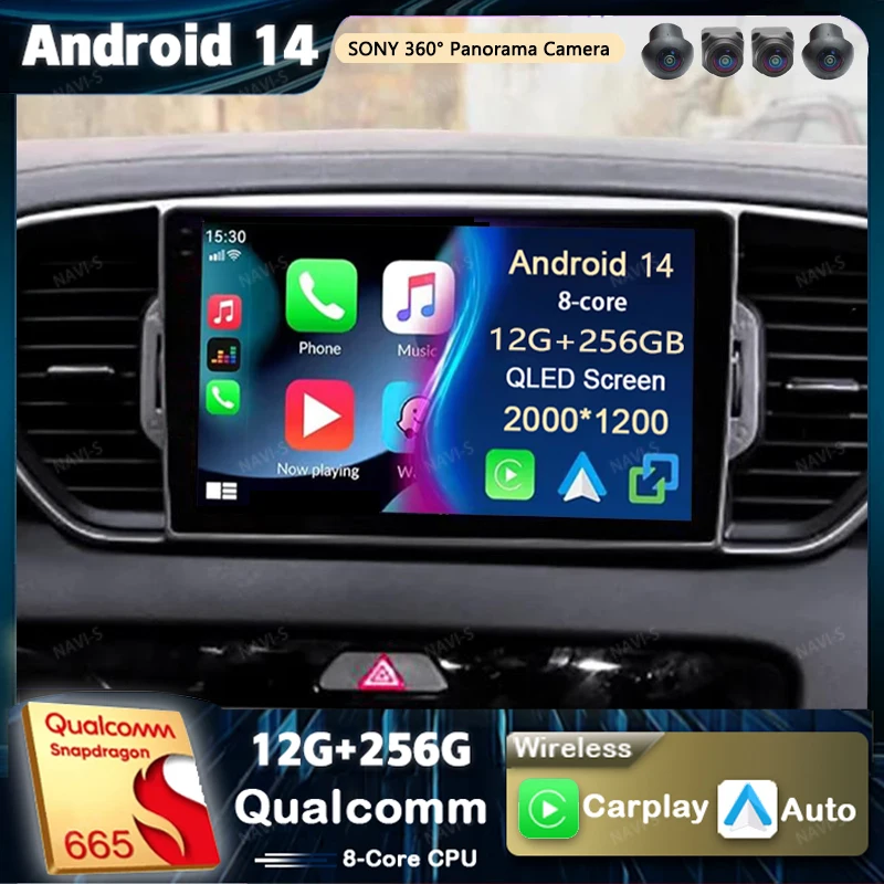 

Android 14 для Kia Sportage 4 QL 2016-2018 2K QLED стерео автомобильное радио мультимедийный видеоплеер GPS AI голос CarPlay 4G головное устройство BT