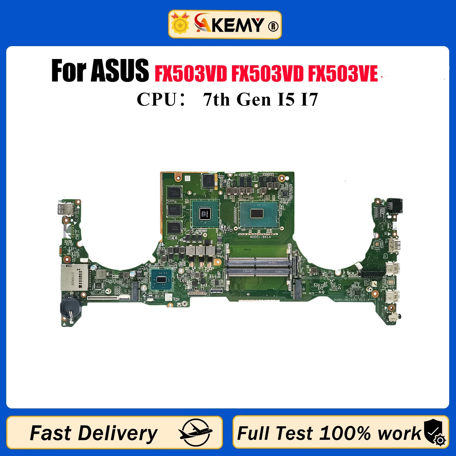 

Материнская плата для ноутбука FX503VD для ASUS TUF Gaming FX503V FX503VD FX503VE, материнская плата для ноутбука с процессором I5 I7, 100% тестирование, ОК, быстрая доставка