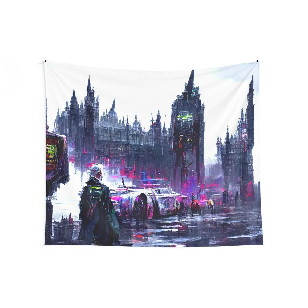 Westminster Cyberpunk Tapestry Room Aesthetic Decor Decor For Bedroom Tapestry