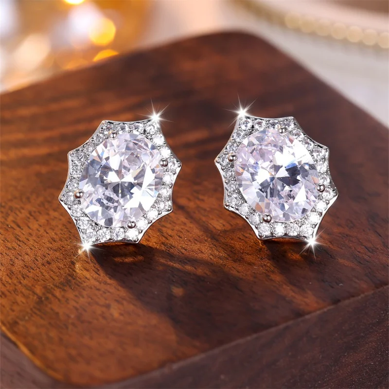 2026 New Sun Shaped Zircon Shining Earrings, Simple, Personalized, Small and Unique, Light Luxury, Elegant Accessories