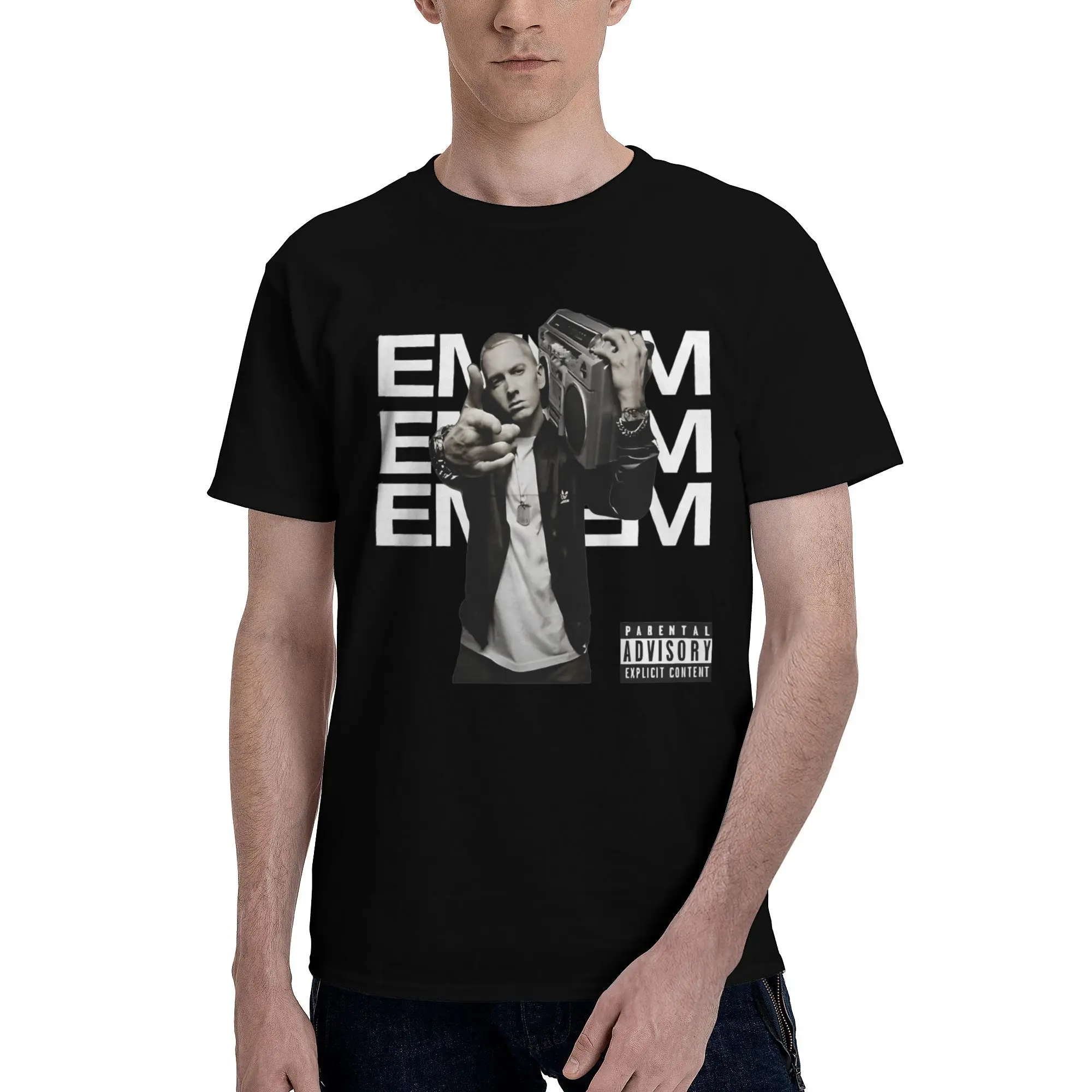 Eminem Boombox Tee Shirt for Men Women Graphic Printed T Shirts Hip Hop 100% Cotton Clothing GS003