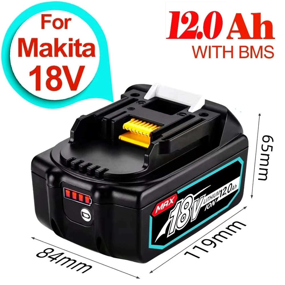 

New Makita 18V 12.0 8.0Ah Rechargeable Battery For Makita Power Tools with LED Li-ion Replacement LXT BL1860 1850 volt 6000mAh