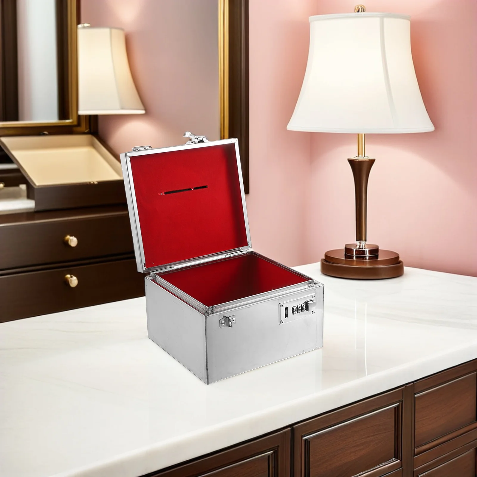 

Stainless Steel Savings Box Rectangular Metal Coin Jar Unbreakable Secure Cash Storage For Adults Home Office Budgeting