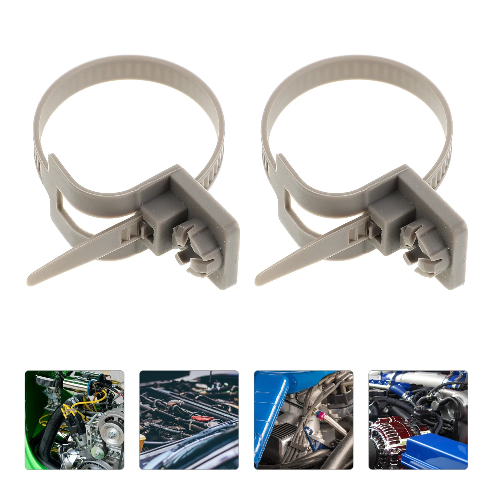 

5 Pcs Ties Automotive Wiring Harness Wire Clips Strap Adjustable Zip White Push Mount Car