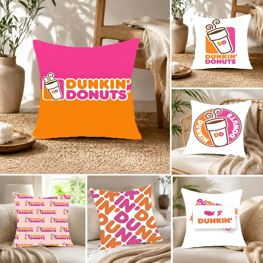 Brand Food Dunkin Cushion Cover Fluffy velvet Nordic style plush Living room sofa decorative