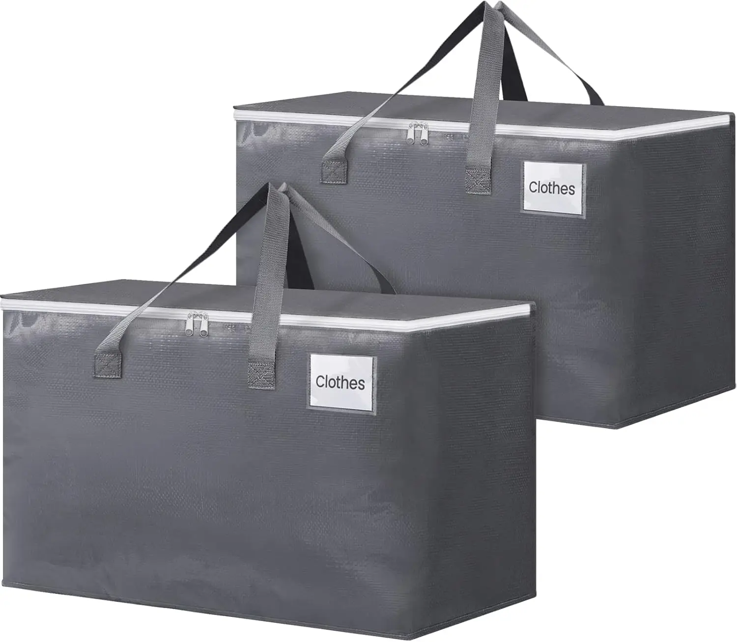 

Large Heavy Duty Storage Totes with Zippers & Handles, Foldable Moving Boxes for Space Saving, 125L 2 Pack