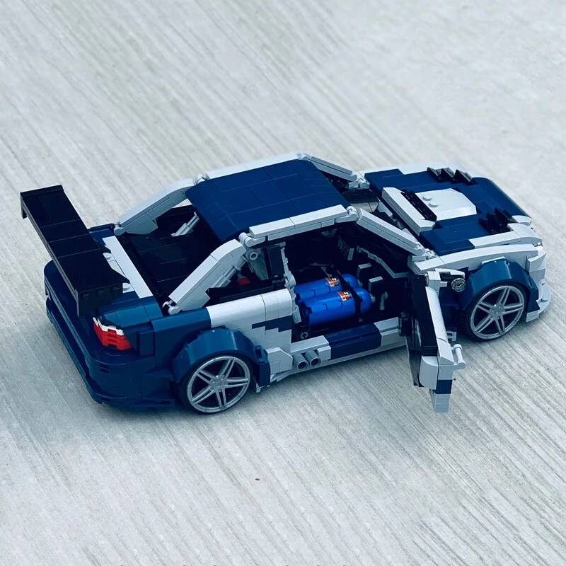 Carro técnico criativo especialista MOC-59003 e46 m3 gtr precisa de velocidade mais querido edição velocidade campeões blocos de construção brinquedos presente