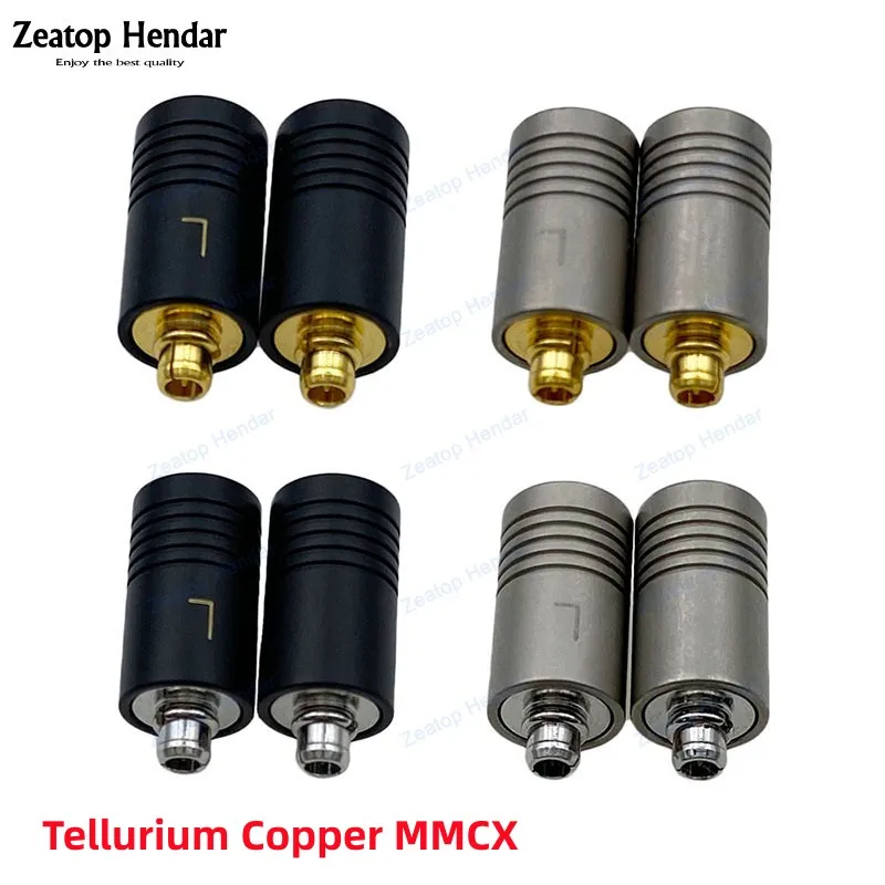 1Pair Tellurium Copper MMCX Male Earphone Pin Plug Wire Connector for Shure SE845 SE535 Enthusiasts Jack Gold / Rhodium Plated