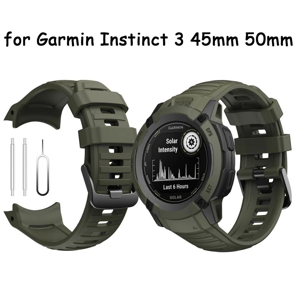 22mm 26mm Uhrenarmband für Garmin Instinct 3 45mm 50mm Robustes Silikon-Sportarmband Correa Garmin Instinct 3 Armband