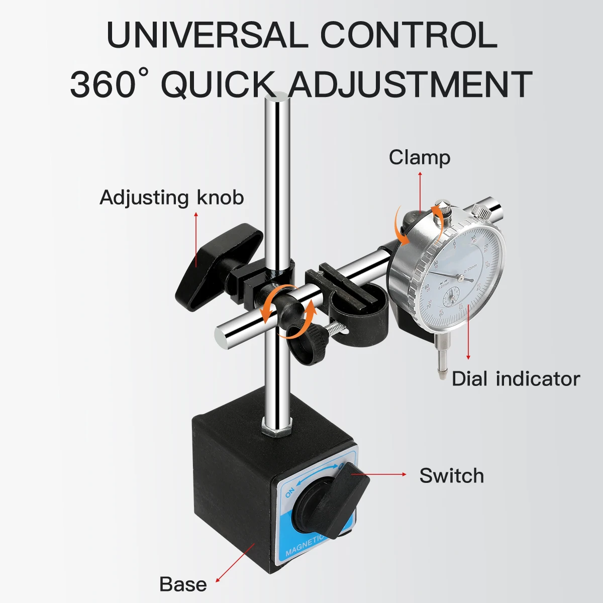 

Brand Name Magnetic Base for Dial Indicator & Vernier Caliper - Strong Hold, Adjustable Angle