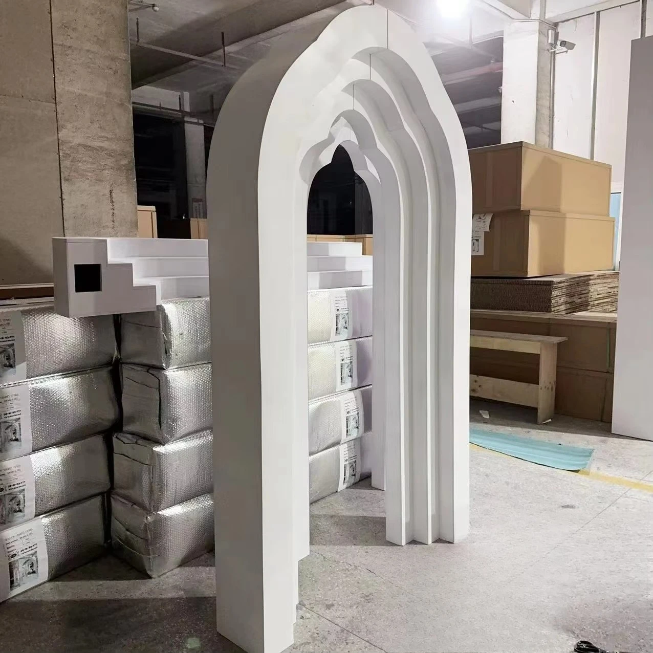 White PVC Arch Big Backdrop 140x240CM Modern Wedding Stage Events Decor Wall