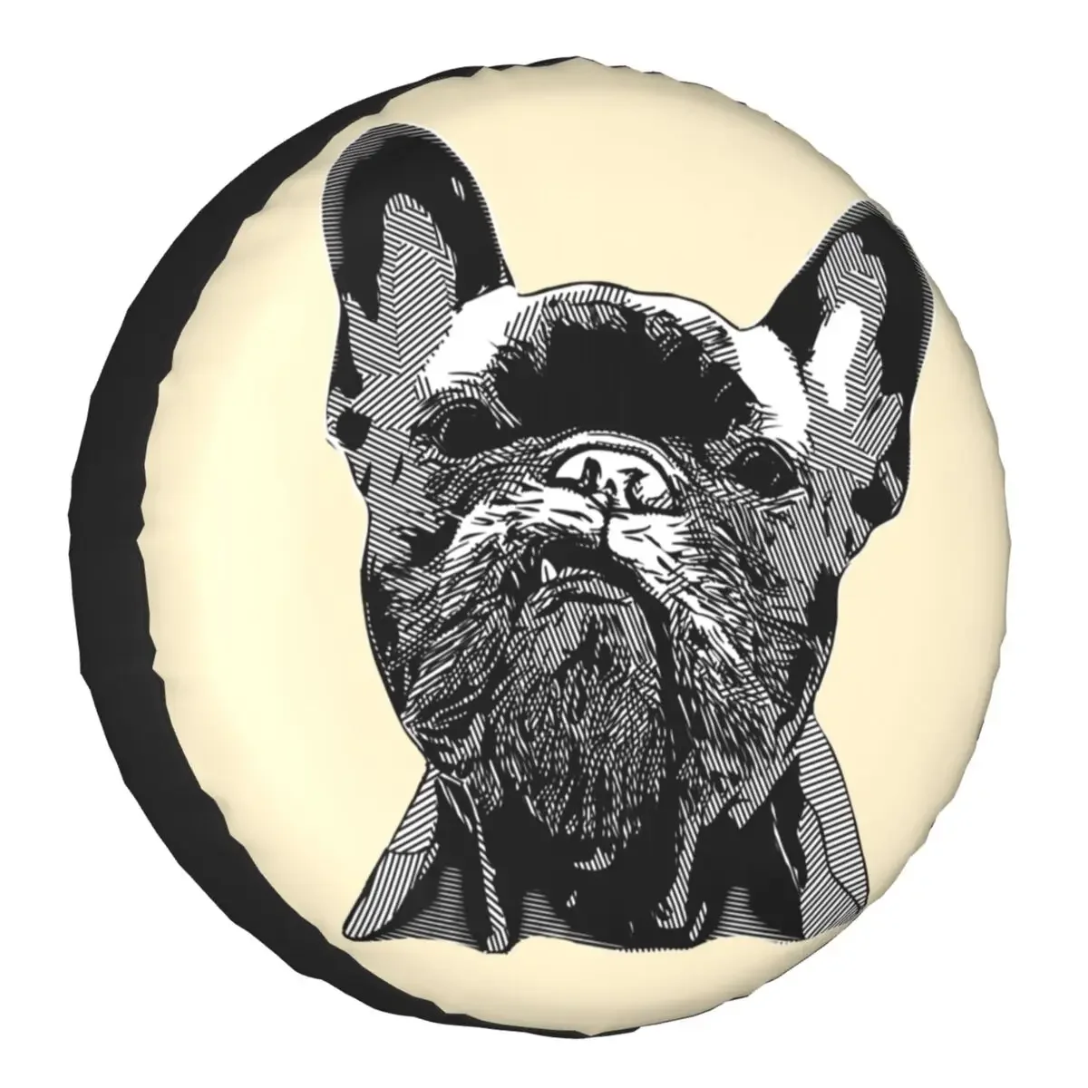 

French Bulldog Geometric Spare Tire Cover for Toyota Prado Pet Dog 4WD 4x4 Trailer Car Wheel Protectors 14" 15" 16" 17" Inch