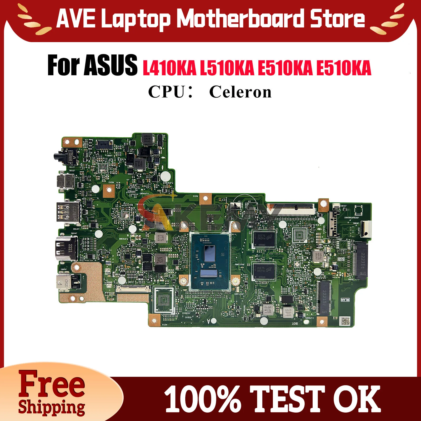 

E510KA Материнская плата для ноутбука ASUS EeeBook E510K L410KA L510KA E510KA Материнская плата для ноутбука с процессором Celeron tests ОК быстрая доставка