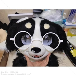 ka okulary dla zwierząt Fursuit akcesoria maska Kigurumi tylko futrzane okulary rekwizyty baza Kig Halloween Kemono lis kot pies okulary królik