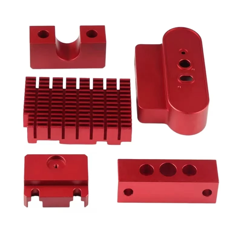 Red anodized aluminum alloy CNC machined motorcycle/electric car conversion accessory kit