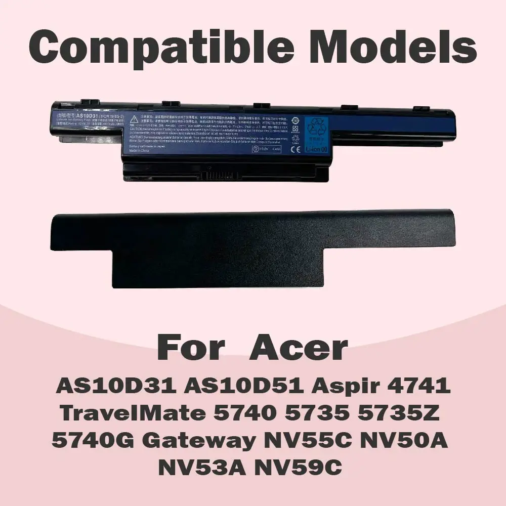 AS10D31 4400mAh Laptop Battery For Acer 5742 4551G 4741G 5560G 5741G 5742G 5750G 7750G 7760G AS10D51 AS10D71 AS10D81 AS10D73