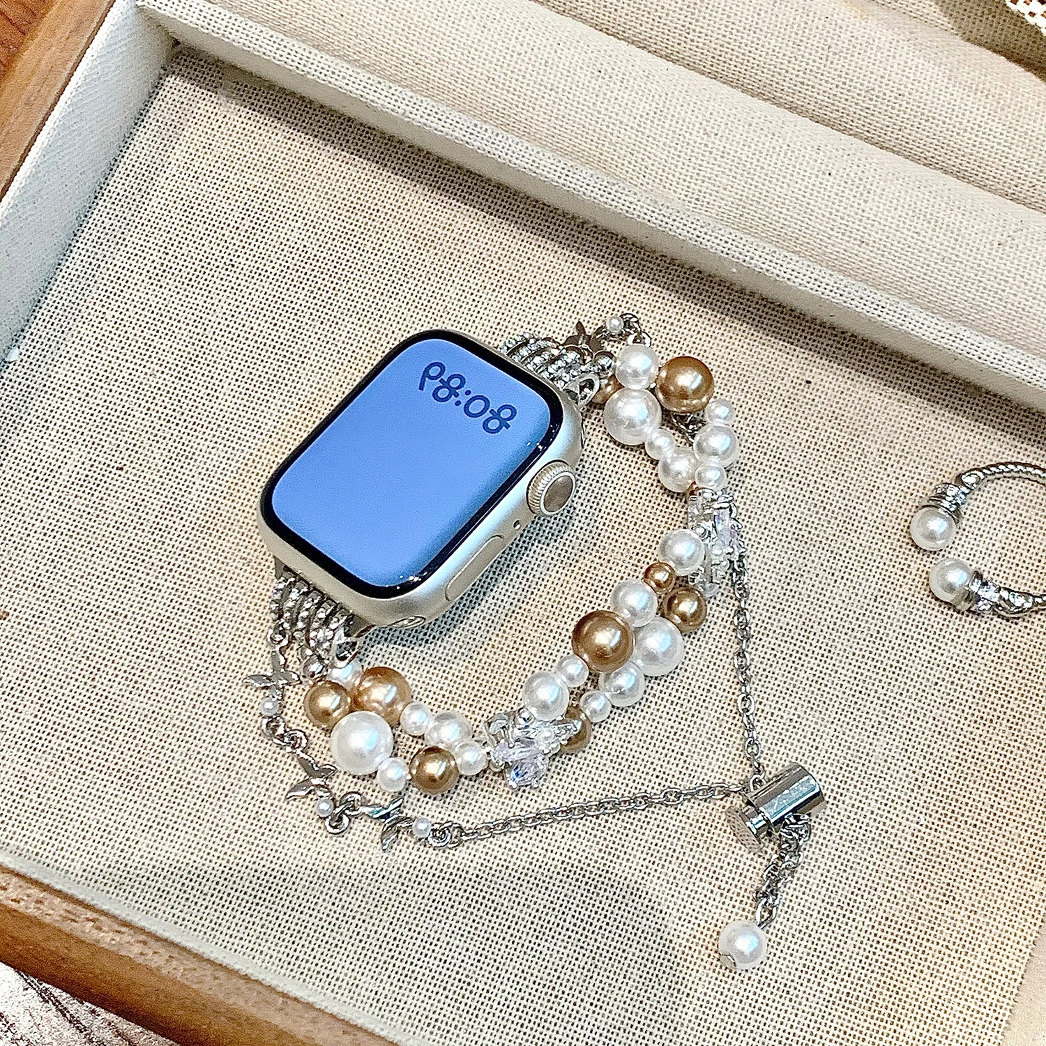 

Роскошный ремешок с жемчугом и стразами для Xiaomi Band 8/9 Pro 10, сменный ремешок DIY для Redmi Watch 4/5/6