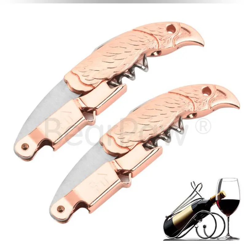 1pcs stainless steel multifunctional rose gold corkscrew,wine bottle opener,eagle red wine opener,Bar Bottle Stopper Accessories