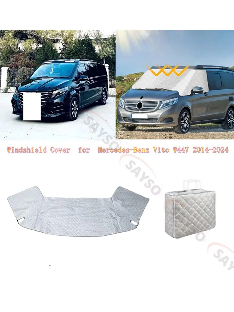 Wohnmobil-Windschutzscheibenabdeckung für Mercedes-Benz Vito W447 2014–2024, Windschutzscheibenabdeckung für Eis und Schnee, Wohnmobil-Frontscheiben-Sonnenschutz, UV-Block 5