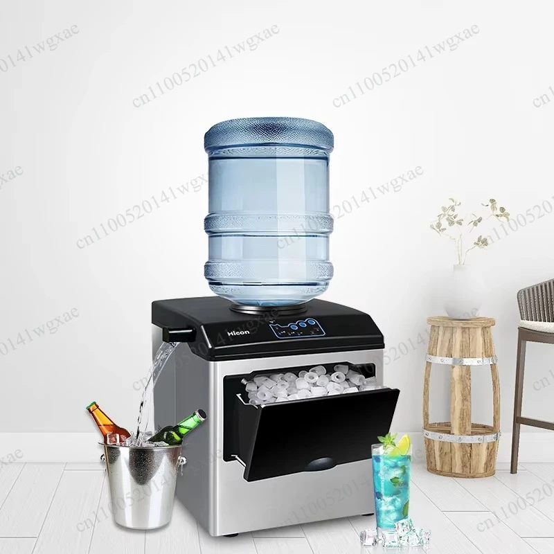 25kg Bullet Ice Maker HZB-25/BF, Countertop Automatic Ice Cube Making Machine for Commercial & Home Use