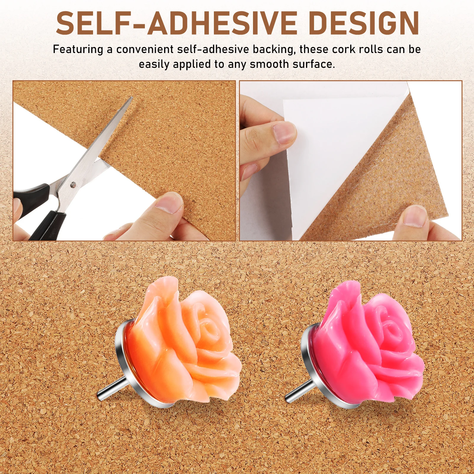 1롤 셀프 접착 코르크 롤 코르크 시트 보드 다용도 사진 메시지 보드 가정 사무실용 셀프 접착 코르크보드