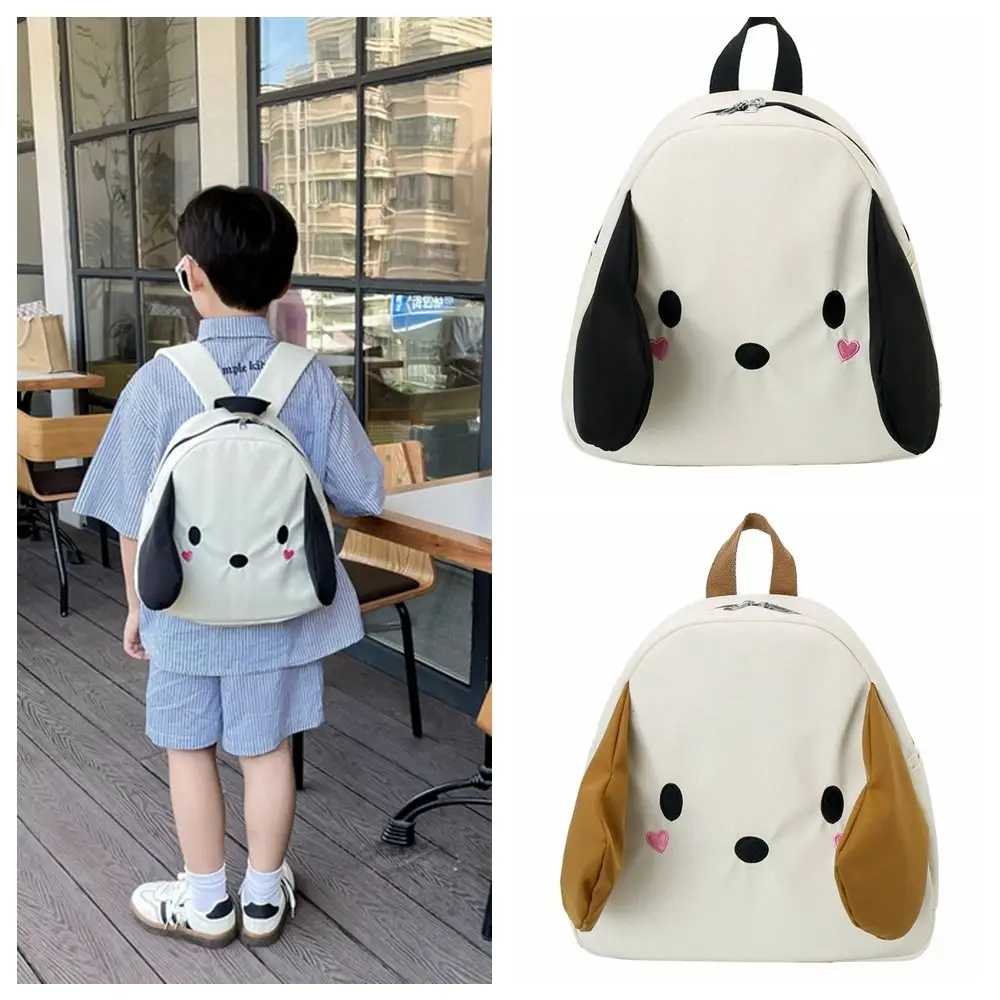 Cute Cartoon Dog Style Children Canvas Bag Boy Girl Baby Fashion All-match Backpack Kid Casual Handbag Infant Simple Schoolbag