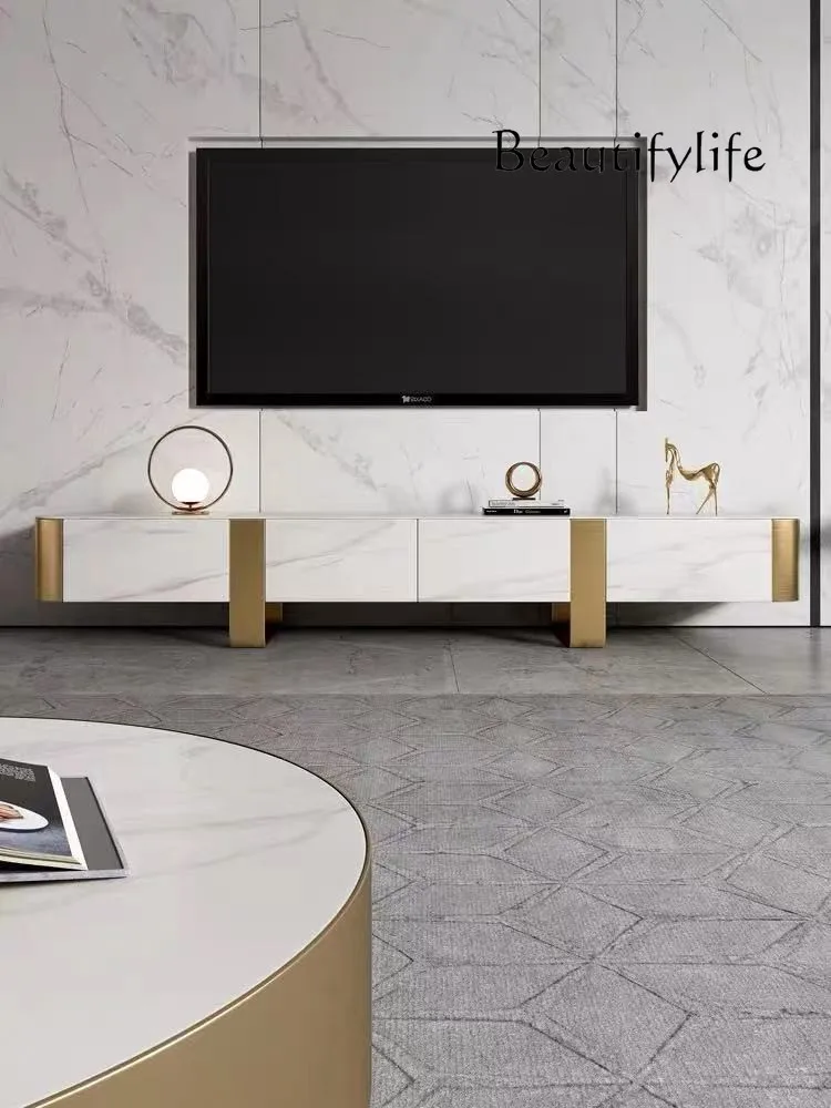 Nordic Cream Style Stone Plate TV Cabinet Modern Minimalist Audiovisual Cabinet