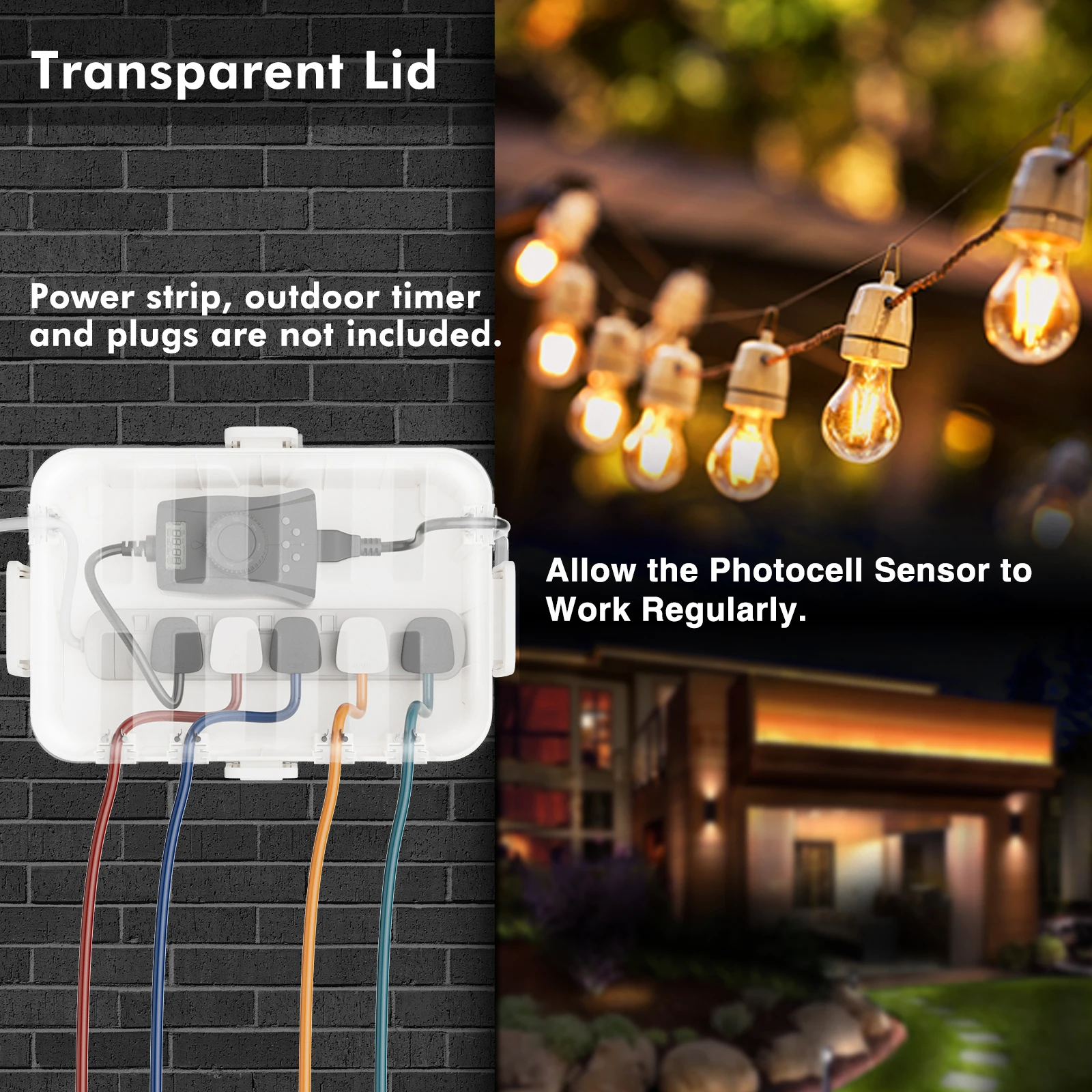 Large IP54 Waterproof Outdoor Electrical Box 32x22x13cm, Weatherproof Extension Cord Cover for Outlet, Plug, Socket