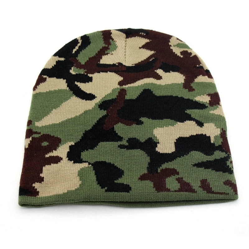 Camouflage Knitting Beanie Hats Cotton Warm Skullies Beanies Caps for Man Women Autumn Winter Wool Caps Knitted Bonnet Hats