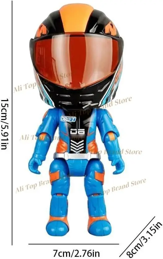 New Mini Helmet Heroes Transforming Ornaments, Motorcycle Helmet Action Figure with Movable Joints, Foldable Design for Storage
