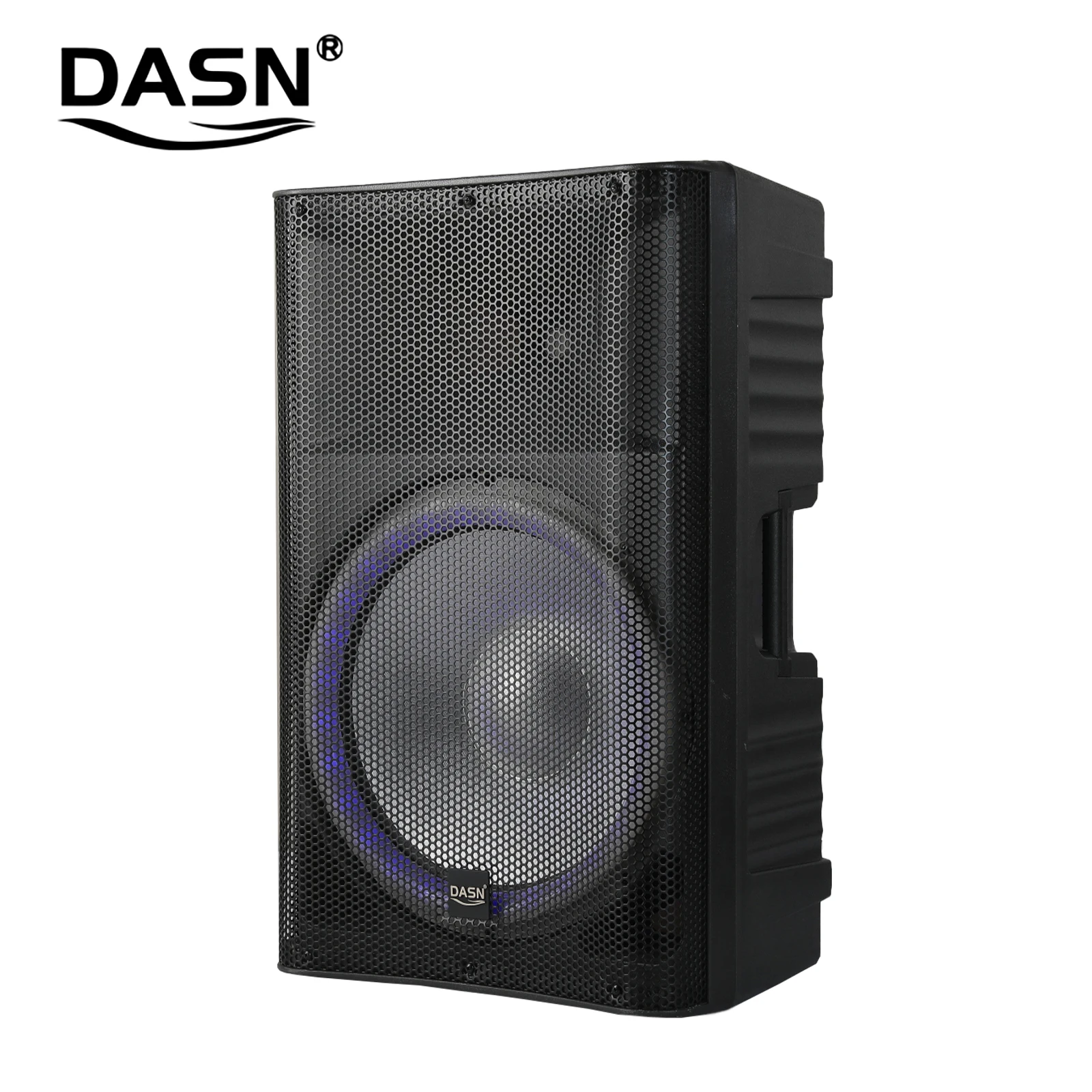 DASN SCB15AC-LED26 15 Inch 720W 2 Way Professional Active Plastic Full Frequency DJ Home Theater PA Speaker with LED with Wheels