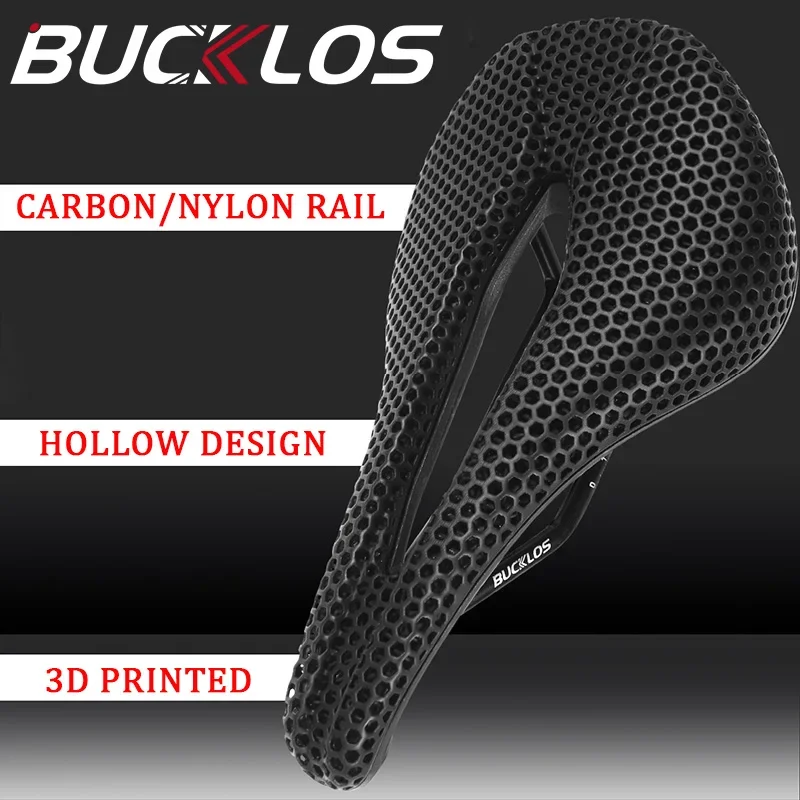 

BUCKLOS 3D Printing Road Bicycle Saddle Ultralight MTB Bike Seat Shock Absorbing CARBON Nylon Saddle Breathable High-strength