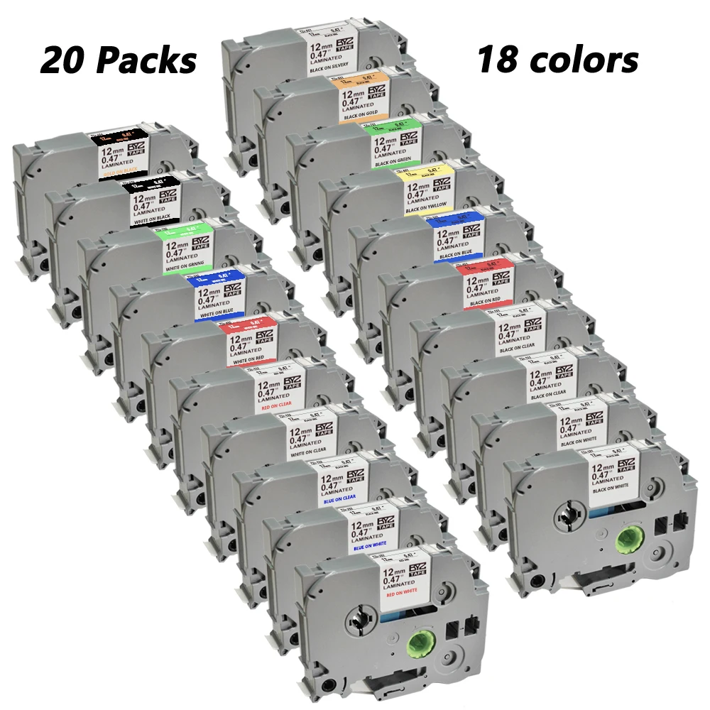 1~20PK Compatible with Brother 12mm TZe Label Tape TZc231 TZ231 TZc 231 White Laminated Ribbon P-touch Label Machine PT-H110