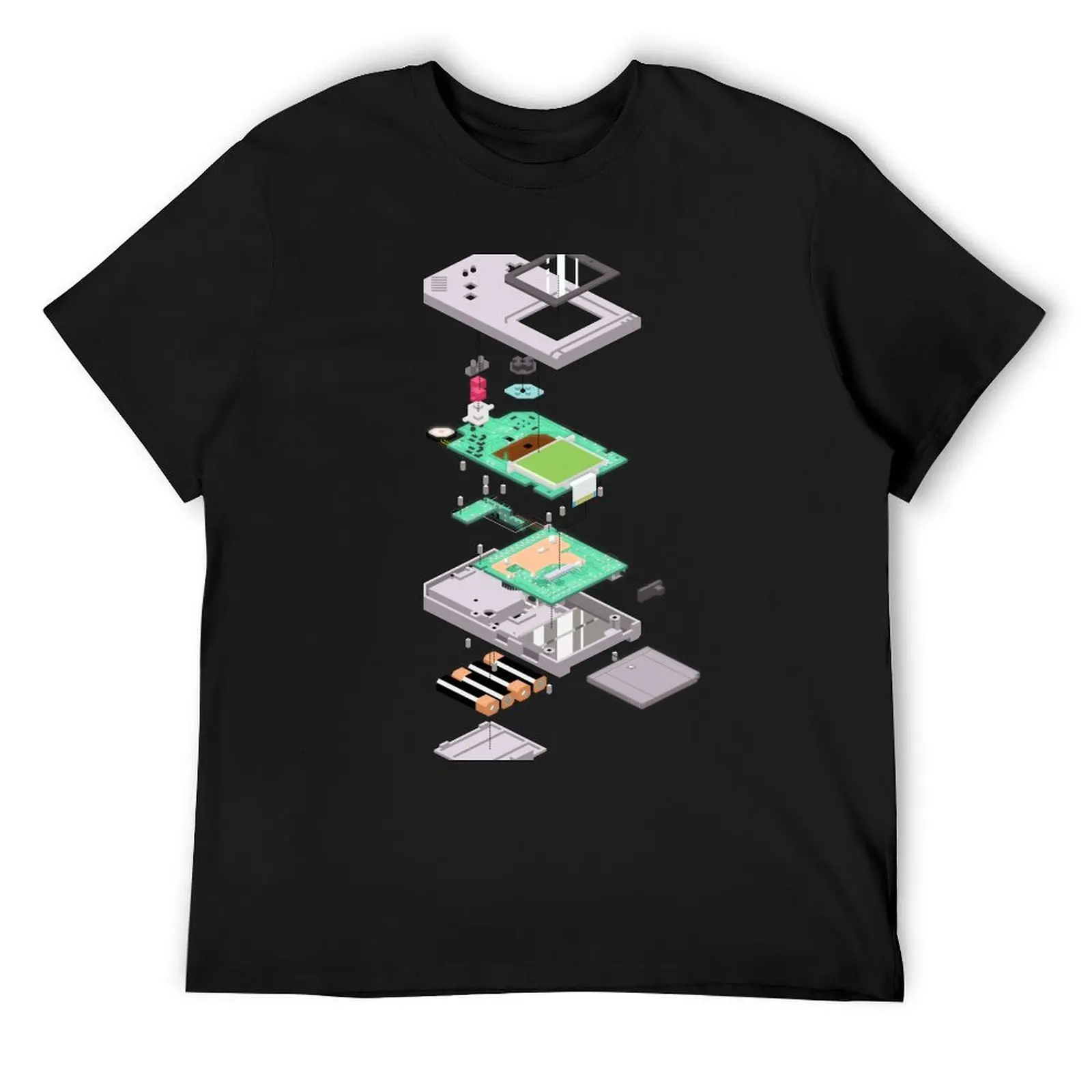 Lowpoly Vector Gameboy DMG Isometric Explosion View T-Shirt anime clothes heavyweights mens graphic t-shirts pack