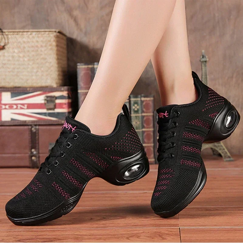 Dancing Shoes for Women Sports Feature Modern Dance Jazz Soft Outsole Breath Shoes Female Waltz Sneakers