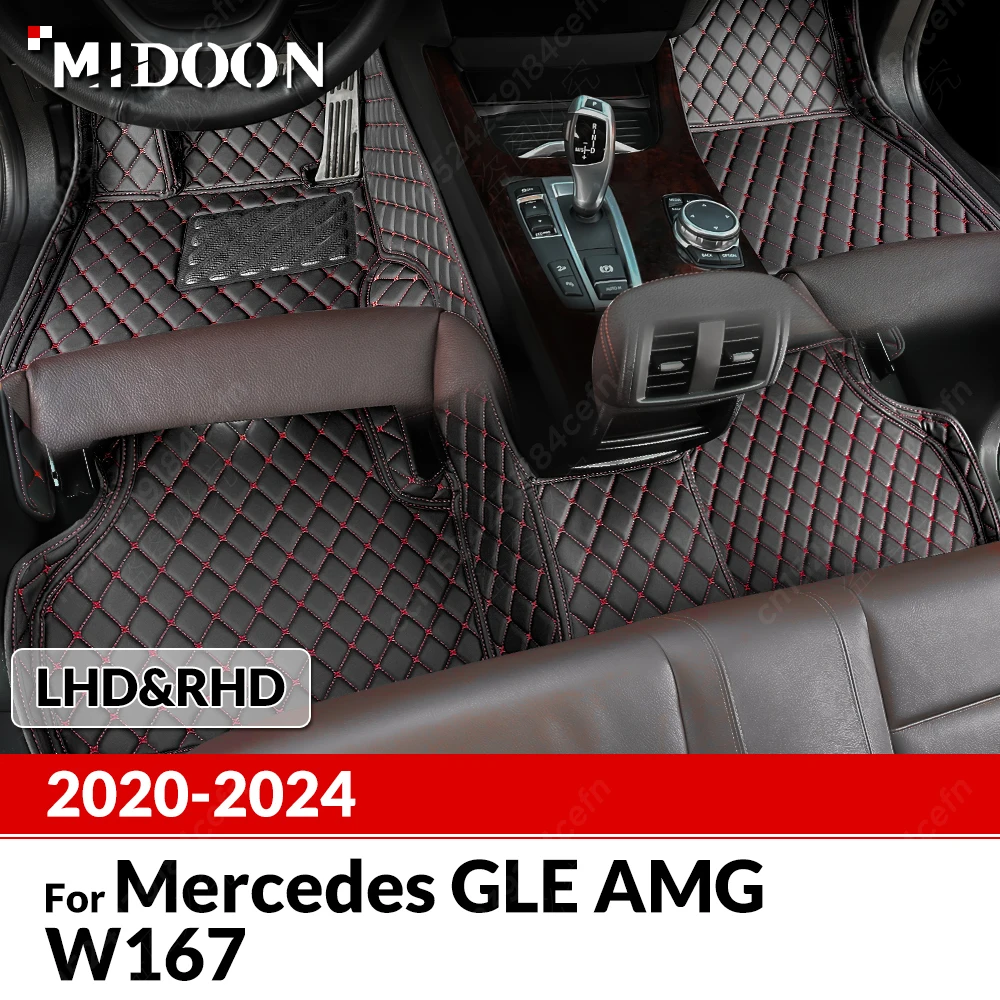 Custom Car Floor Mats For Mercedes Benz GLE AMG W167 2020-2024 23 22 21 Automobile Carpet Cover Interior Details Accessories Pro