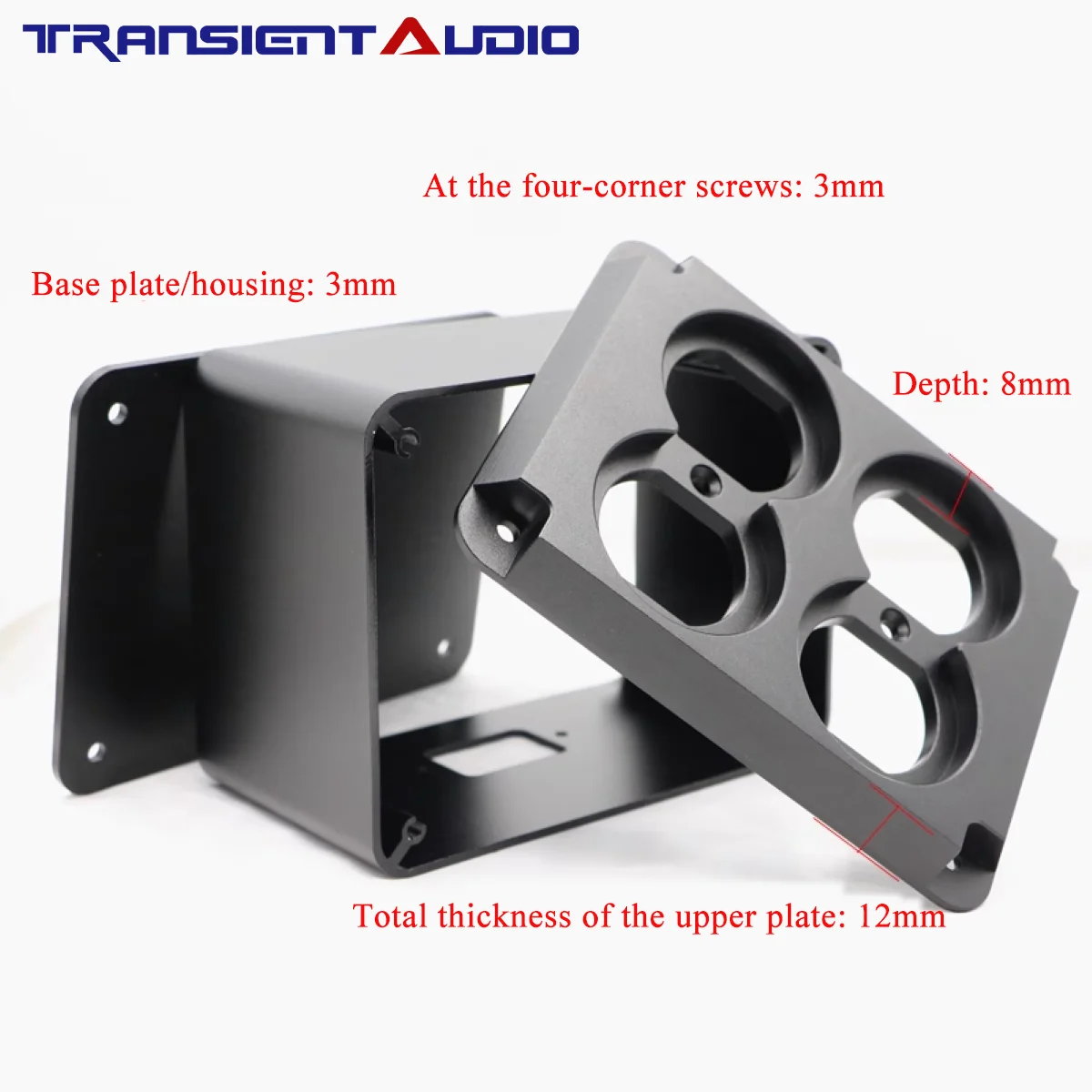 TRANSIENTHI-FIAUDIO Aluminum Alloy Fully Shielded Audio Amplifier Insert Board, 1 pieceDIY 130*100*105mm Power Socket Empty Case