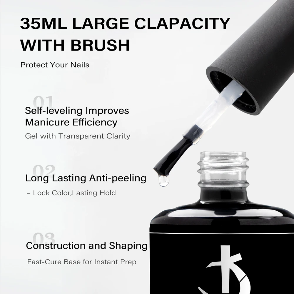 KODI JYJ Base Rubber Nails 35ml Nail Base Coat Gel voor verlenging Hoogglans Geen veeg Top Gel Nagellak Zelfnivellerende uv Gellac
