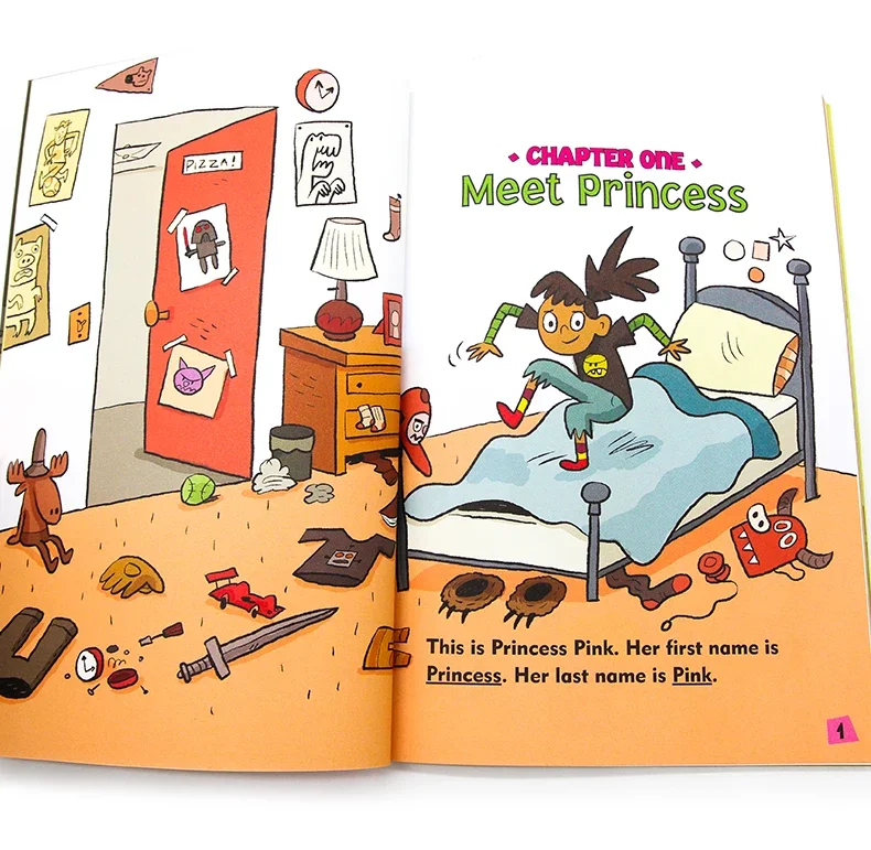Princess Pink and the Land of Fake-Believe, Children's books aged 5 6 7 8 English book, Graphic Novels HJ-039