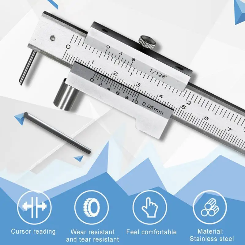 With Carbide Scriber Parallel Marking Gauging Ruler Measuring Instrument Tool Send 1ps Needle 0-200mm Marking Vernier Caliper