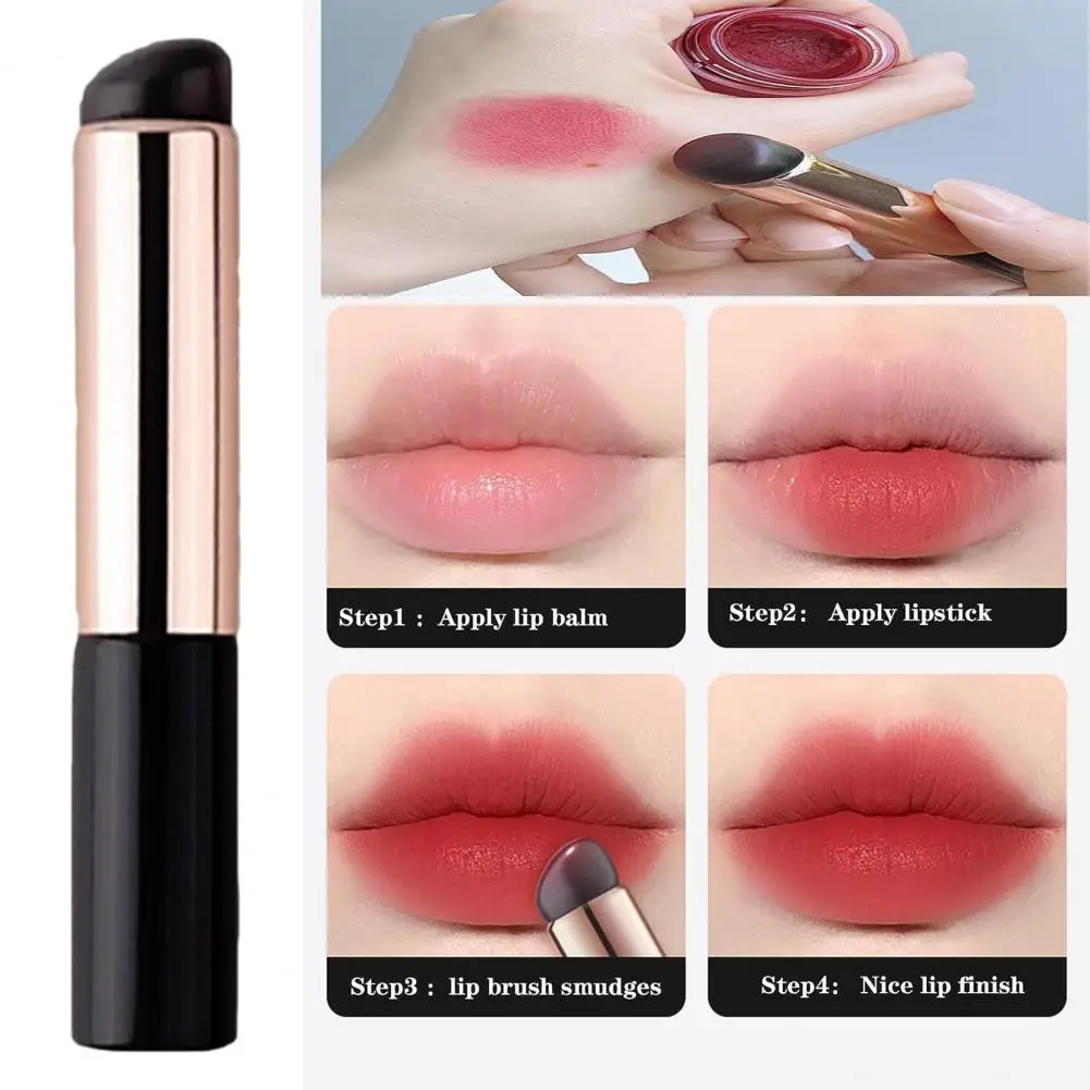 Precise Touch Makeup Brush Portable Lip Balm Applicator Soft Silicone Brush for Makeup Blending Lip Gloss Concealer for Precise