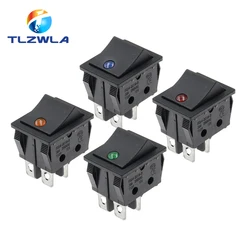 1PCS Rocker Switch KCD4 Four-Pin 2 Position ON-OFF Mini With light Cat-eye 220V LED Rocker Switch Button AC 30A 250V