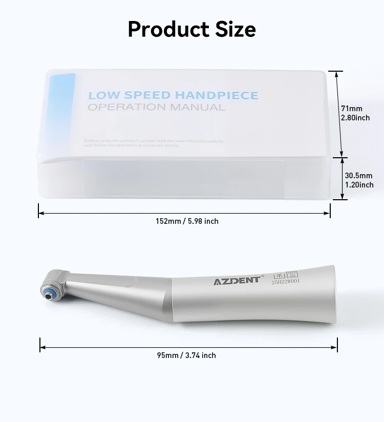 AZDENT Dental 4:1 Prophy Winkelstück mit niedriger Geschwindigkeit und Schraube, Prophy Cup-Bürste, kleiner Kopf, Zahnmedizin-Werkzeug-Instrument – Detail 10