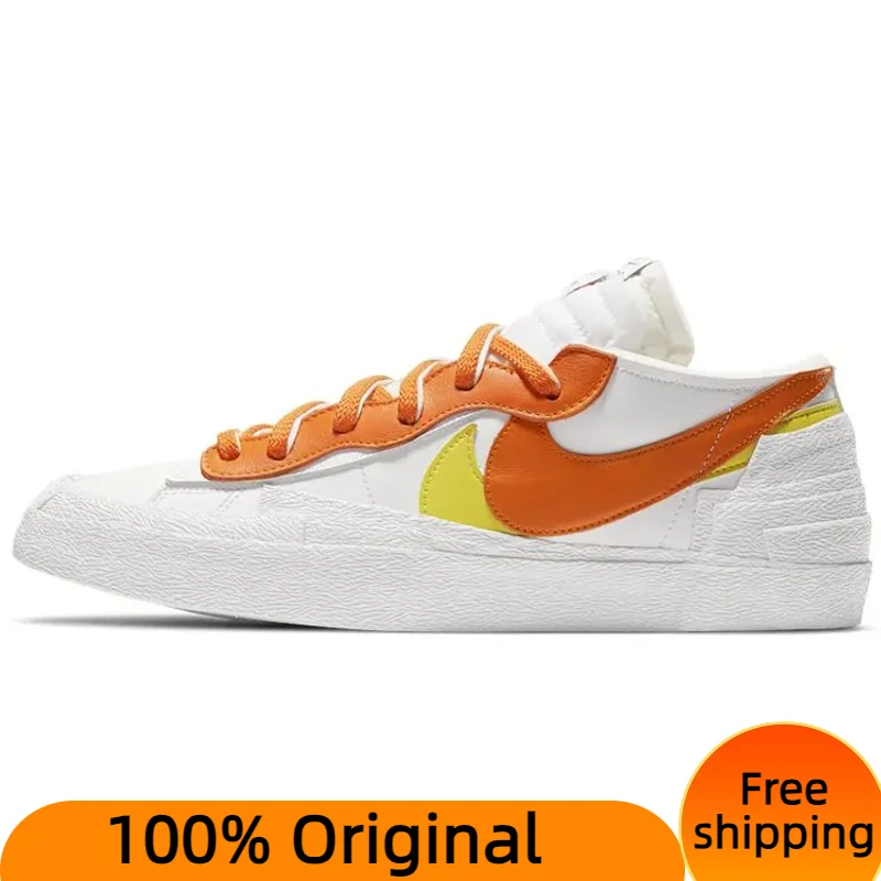 Nike Sacai X Blazer Low 'Magma Orange' Sneakers shoes With Original Box