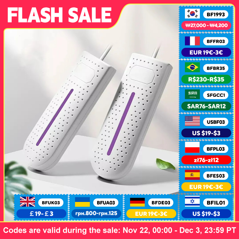 Shoe Dryers UV Sterilization Dehumidification Portable Shoe Rack Heater Deodorizer Dehumidifier Device Quick Drying Shoe Dryer