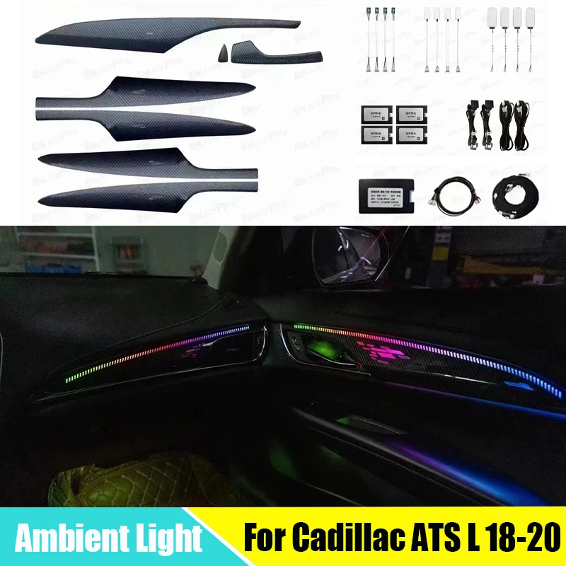 

Carbon Fiber Door Panel Ambient Light For Cadillac ATS L 2018-2020 Dashboard Interior Lights Steering Control Atmosphere Lamp